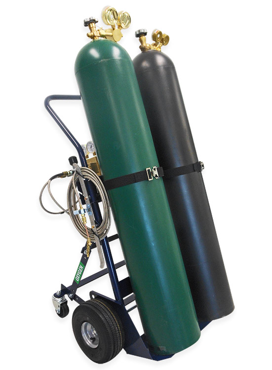 AERO 2 Bottle Oxygen Service Handcart Complete Remote AERO Specialties